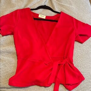 Red Wrap Top